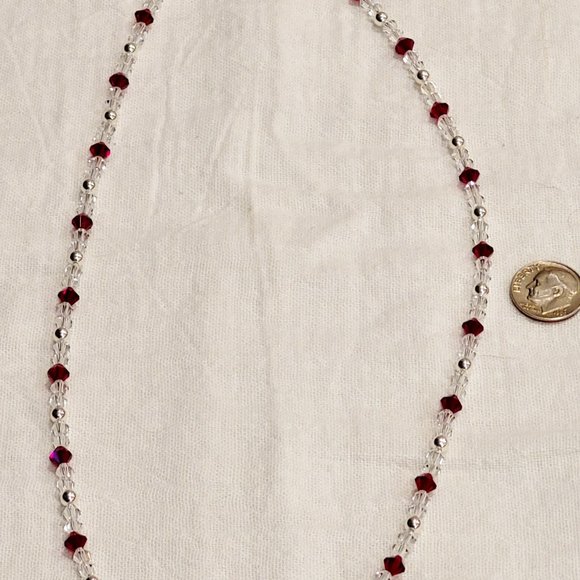 Crystal and Sterling Silver Necklace and Earrings Set - Picture 8 of 9